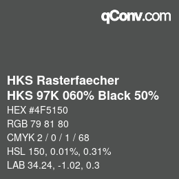 Código de color: HKS Rasterfaecher - HKS 97K 060% Black 50% | qconv.com