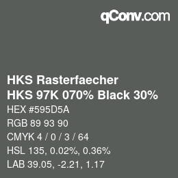 Código de color: HKS Rasterfaecher - HKS 97K 070% Black 30% | qconv.com