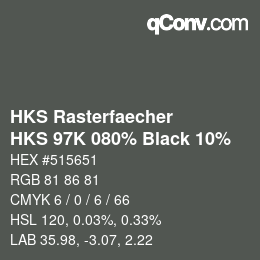 Color code: HKS Rasterfaecher - HKS 97K 080% Black 10% | qconv.com
