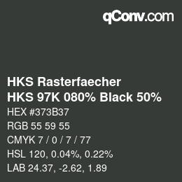 Code couleur: HKS Rasterfaecher - HKS 97K 080% Black 50% | qconv.com