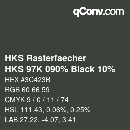 Código de color: HKS Rasterfaecher - HKS 97K 090% Black 10% | qconv.com