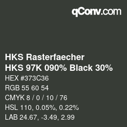 Código de color: HKS Rasterfaecher - HKS 97K 090% Black 30% | qconv.com