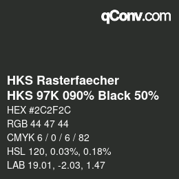 Código de color: HKS Rasterfaecher - HKS 97K 090% Black 50% | qconv.com