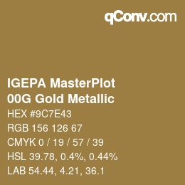 カラーコード: IGEPA MasterPlot - 00G Gold Metallic | qconv.com