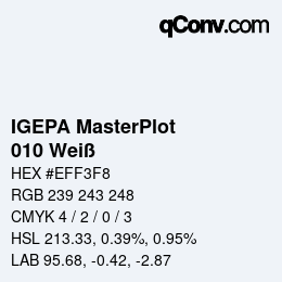 Farbcode: IGEPA MasterPlot - 010 Weiß | qconv.com