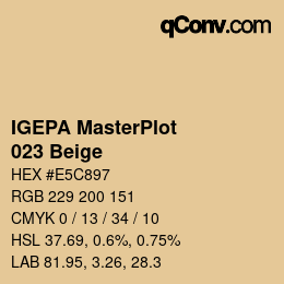 Farbcode: IGEPA MasterPlot - 023 Beige | qconv.com