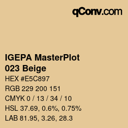 カラーコード: IGEPA MasterPlot - 023 Beige | qconv.com
