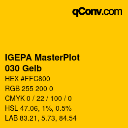 カラーコード: IGEPA MasterPlot - 030 Gelb | qconv.com