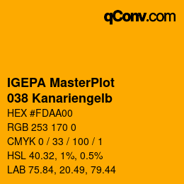 Farbcode: IGEPA MasterPlot - 038 Kanariengelb | qconv.com