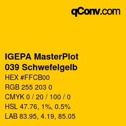 Farbcode: IGEPA MasterPlot - 039 Schwefelgelb | qconv.com