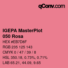 Código de color: IGEPA MasterPlot - 050 Rosa | qconv.com