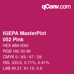 Farbcode: IGEPA MasterPlot - 052 Pink | qconv.com