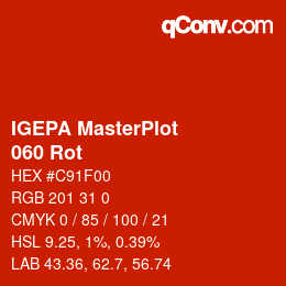 Code couleur: IGEPA MasterPlot - 060 Rot | qconv.com