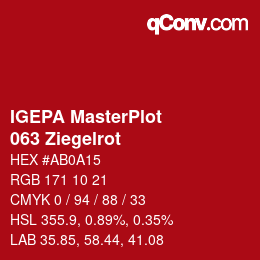 Código de color: IGEPA MasterPlot - 063 Ziegelrot | qconv.com