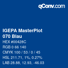 カラーコード: IGEPA MasterPlot - 070 Blau | qconv.com
