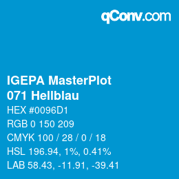 カラーコード: IGEPA MasterPlot - 071 Hellblau | qconv.com