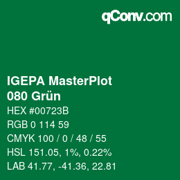 カラーコード: IGEPA MasterPlot - 080 Grün | qconv.com