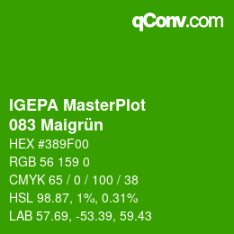 カラーコード: IGEPA MasterPlot - 083 Maigrün | qconv.com