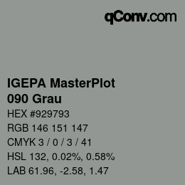 Code couleur: IGEPA MasterPlot - 090 Grau | qconv.com