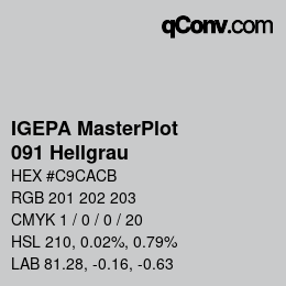 Code couleur: IGEPA MasterPlot - 091 Hellgrau | qconv.com