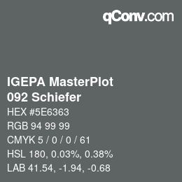 Farbcode: IGEPA MasterPlot - 092 Schiefer | qconv.com