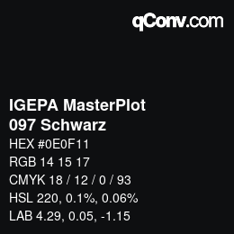 カラーコード: IGEPA MasterPlot - 097 Schwarz | qconv.com