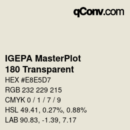 Código de color: IGEPA MasterPlot - 180 Transparent | qconv.com