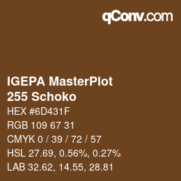 カラーコード: IGEPA MasterPlot - 255 Schoko | qconv.com