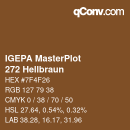 カラーコード: IGEPA MasterPlot - 272 Hellbraun | qconv.com