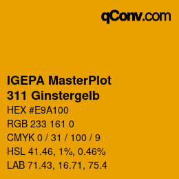 カラーコード: IGEPA MasterPlot - 311 Ginstergelb | qconv.com