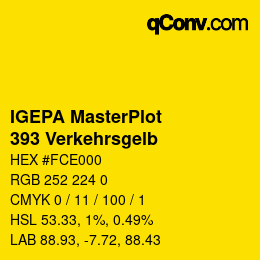 Código de color: IGEPA MasterPlot - 393 Verkehrsgelb | qconv.com