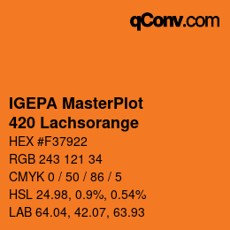 カラーコード: IGEPA MasterPlot - 420 Lachsorange | qconv.com