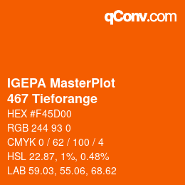 Farbcode: IGEPA MasterPlot - 467 Tieforange | qconv.com