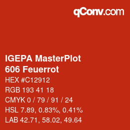 Farbcode: IGEPA MasterPlot - 606 Feuerrot | qconv.com