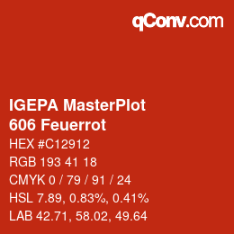 Código de color: IGEPA MasterPlot - 606 Feuerrot | qconv.com