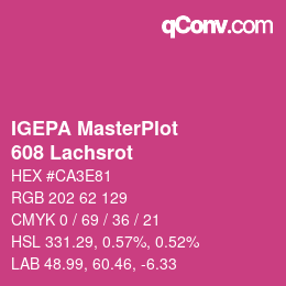 カラーコード: IGEPA MasterPlot - 608 Lachsrot | qconv.com