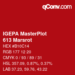 Code couleur: IGEPA MasterPlot - 613 Marsrot | qconv.com