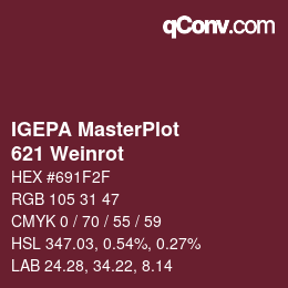 Farbcode: IGEPA MasterPlot - 621 Weinrot | qconv.com