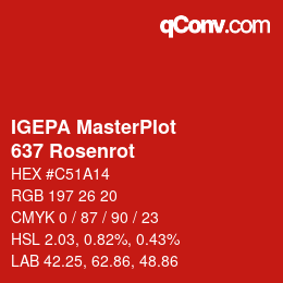 Código de color: IGEPA MasterPlot - 637 Rosenrot | qconv.com