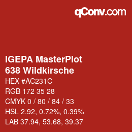 颜色代码: IGEPA MasterPlot - 638 Wildkirsche | qconv.com
