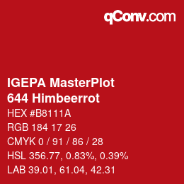 Farbcode: IGEPA MasterPlot - 644 Himbeerrot | qconv.com