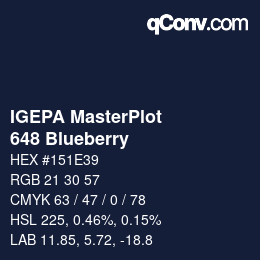 Farbcode: IGEPA MasterPlot - 648 Blueberry | qconv.com