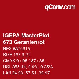 Code couleur: IGEPA MasterPlot - 673 Geranienrot | qconv.com