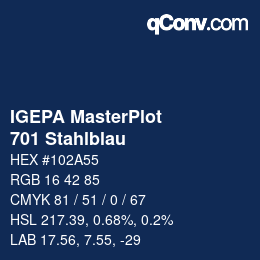 カラーコード: IGEPA MasterPlot - 701 Stahlblau | qconv.com