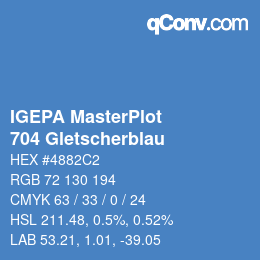 カラーコード: IGEPA MasterPlot - 704 Gletscherblau | qconv.com