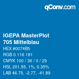 Farbcode: IGEPA MasterPlot - 705 Mittelblau | qconv.com