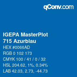 Farbcode: IGEPA MasterPlot - 715 Azurblau | qconv.com