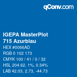 Código de color: IGEPA MasterPlot - 715 Azurblau | qconv.com