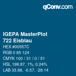 カラーコード: IGEPA MasterPlot - 722 Eisblau | qconv.com