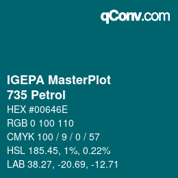 Farbcode: IGEPA MasterPlot - 735 Petrol | qconv.com